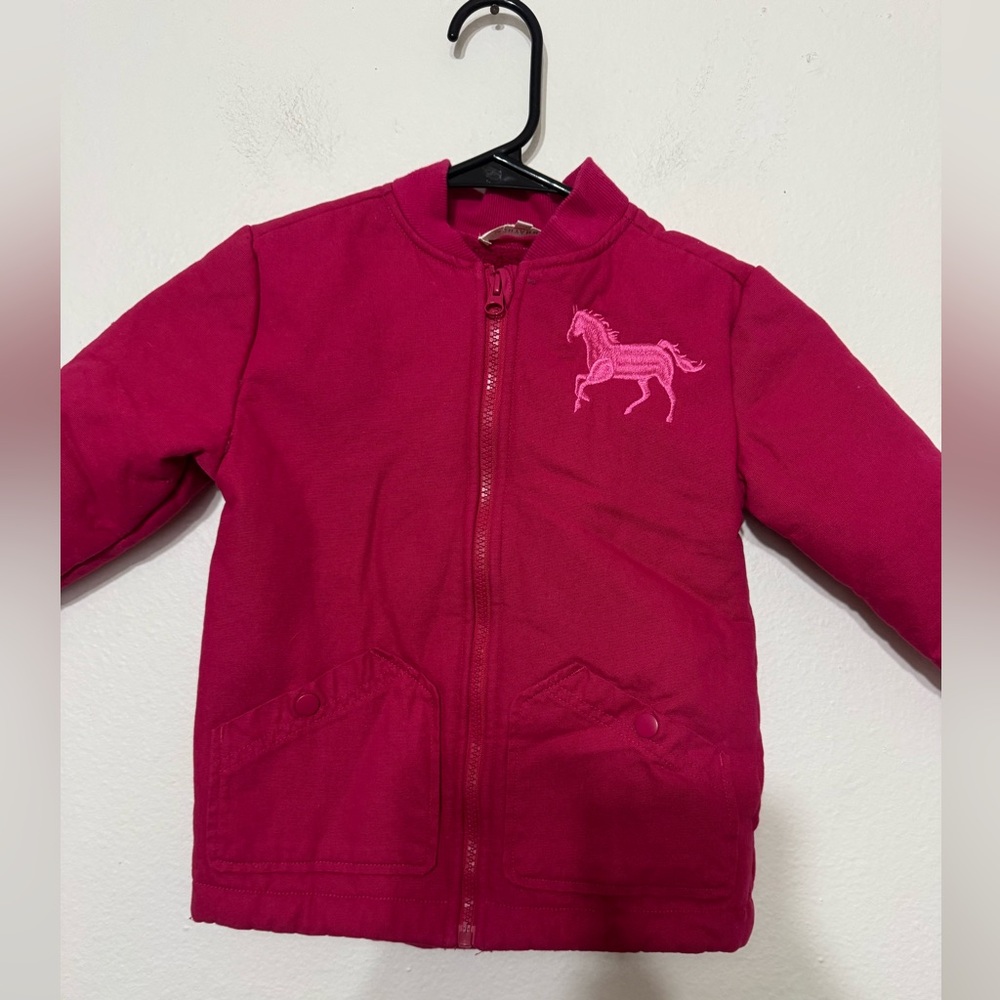 Shyanne Jacket Girls Large Horse Pink Embroidered Full Zip 2T